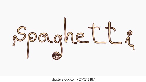 The word Spaghetti with pasta letters