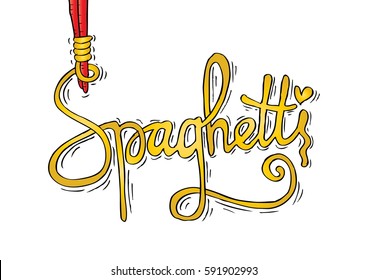  The word Spaghetti with pasta letters