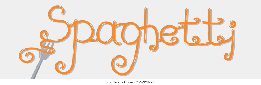 Word SPAGHETTI stylized as a stylish logo - Vector illustration