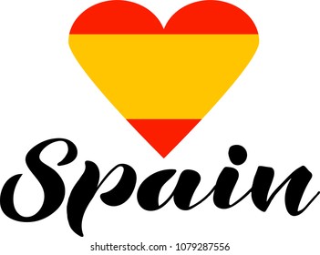 Word Spain with flag