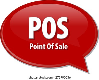 word speech bubble illustration of business acronym term POS Point of Sale vector