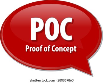 word speech bubble illustration of business acronym term POC Proof of Concept