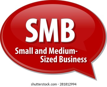 word speech bubble illustration of business acronym term SMB Small Medium-Sized Business