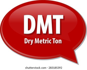 word speech bubble illustration of business acronym term DMT Dry Metric Ton