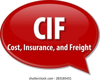 word speech bubble illustration of business acronym term CIF Cost Insurance Freight