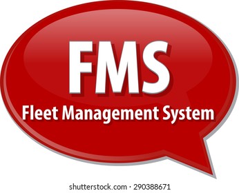 word speech bubble illustration of business acronym term FMS Fleet Management System