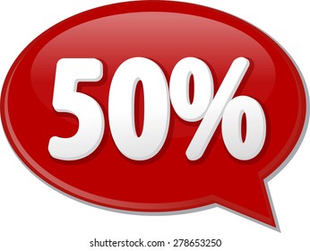 Word speech bubble illustration of discussion forum blog percent discount fifty 50 vector