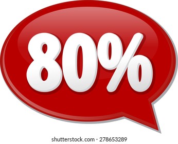 Word speech bubble illustration of discussion forum blog percent discount eighty 80 vector