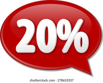 Word speech bubble illustration of discussion forum blog percent discount twenty 20 vector
