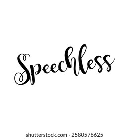 word speechless on white background.