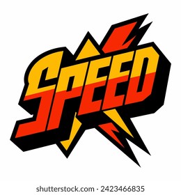 The word SPEED in street art graffiti lettering vector image style on a white background.