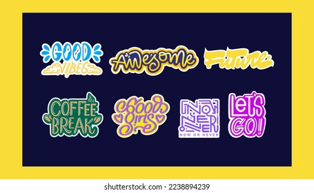 Word Sticker Patch create by Hand Drawing