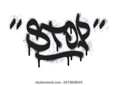 The word stop graffiti is sprayed in black on white