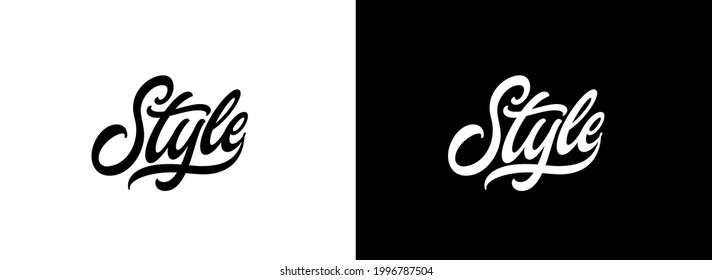 Word Style, hand lettering. Modern calligraphic lettering for printing on clothes. Style text design for use in T-shirt, hoodie, baseball cap, jacket and not only.