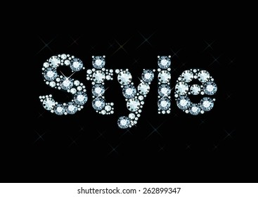 Word Style made of diamonds