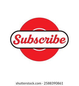 Word subscribe in a red banner suitable for websites, newsletters, social media, 
