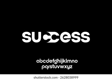 word of success for business . modern minimalist clean alphabet font. lowercase bold typography vector illustration design