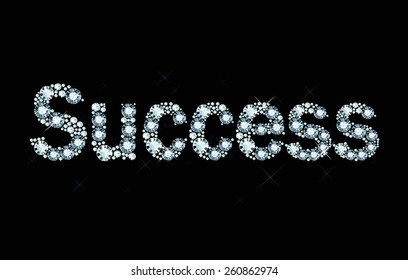Word success made of diamonds