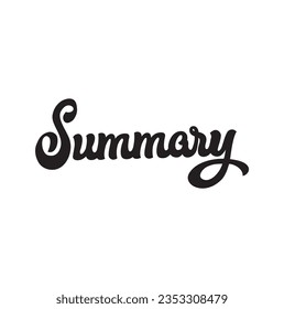 word Summary, vector design illustration