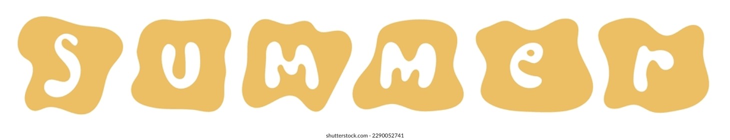 word summer in abstract clouds lettering summer in orange abstract form veector illustration on white background