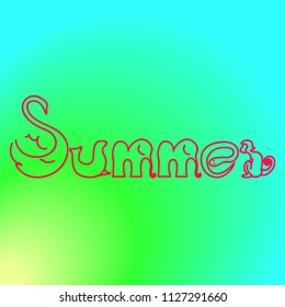 The word summer lettering