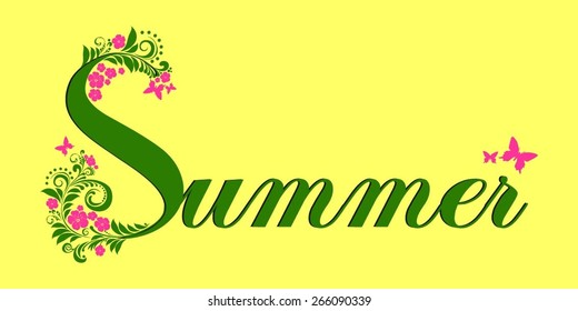 Word Summer. Vector Illustration