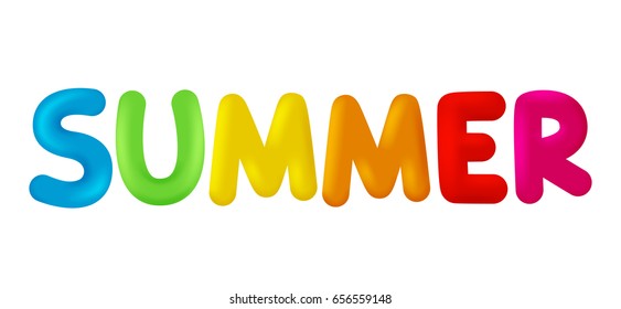 The word Summer. Vector image isolated on white