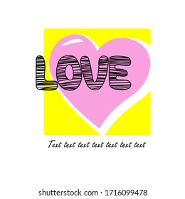 Word and symbol illustration for graphic design