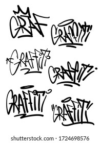Word tag. Graffiti inscription. Hip hop culture.