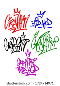 Word tag. Graffiti inscription. Hip hop culture.