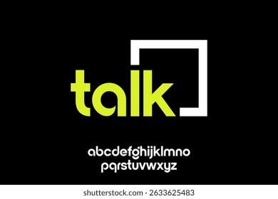 word talk ,  modern minimalist  geometric circular font with rounded edges.