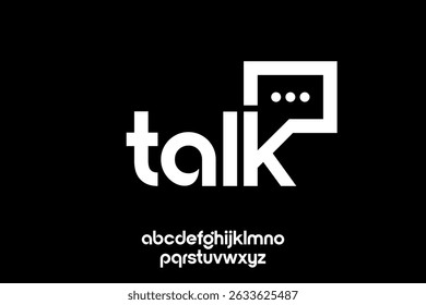 word talk ,  modern minimalist  geometric circular font with rounded edges.