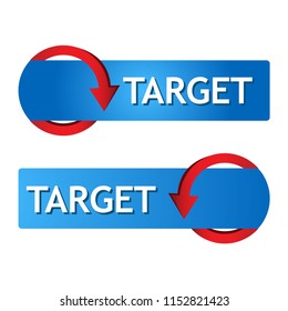 Word target with arrow vector . Vector illustration on white background