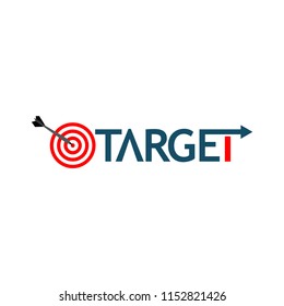 Word target with arrow vector. Vector illustration on white background