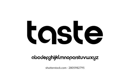 word taste Rounded Geometric Lowercase Sans Serif Font Alphabet for Modern Logo and Branding