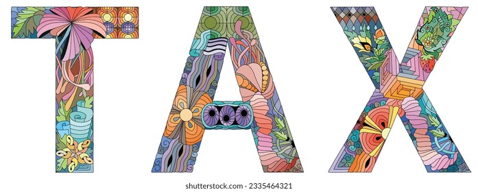 IMPUESTO DE LA PALABRA. Objeto vectorial zentangle para decoración