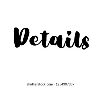 Word text art typography design vector graphic sign for details