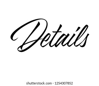 Word text art typography design vector graphic sign for details