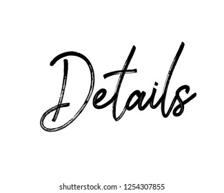 Word text art typography design vector graphic sign for details