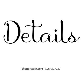 Word text art typography design vector graphic sign for details