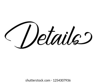 Word text art typography design vector graphic sign for details