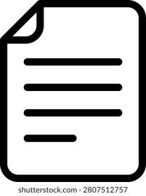 Word text document icon featuring a legible file type line style