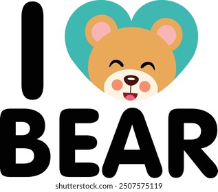 Word text of i love bear