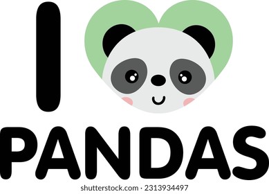 Word text of i love pandas
