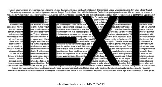 word text on lorem ipsum background vector illustration