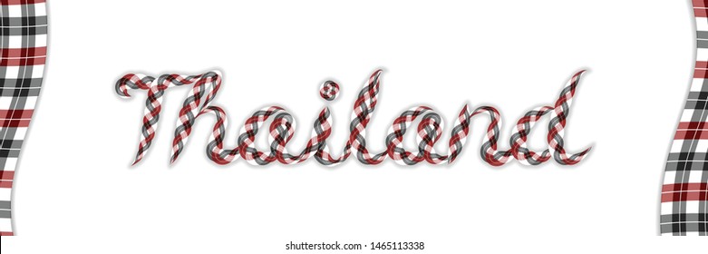Word Thailand Loincloth font style - BG White and sarong frame, Thai Loincloth 
