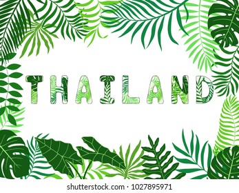 Word Thailand wrote in tropical style