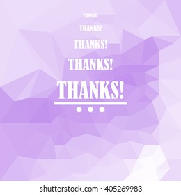 The Word of Thank on abstract light purple background - Stock Vector