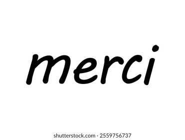 Word thank you in French on white background