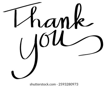 The word Thank You written in black on white background